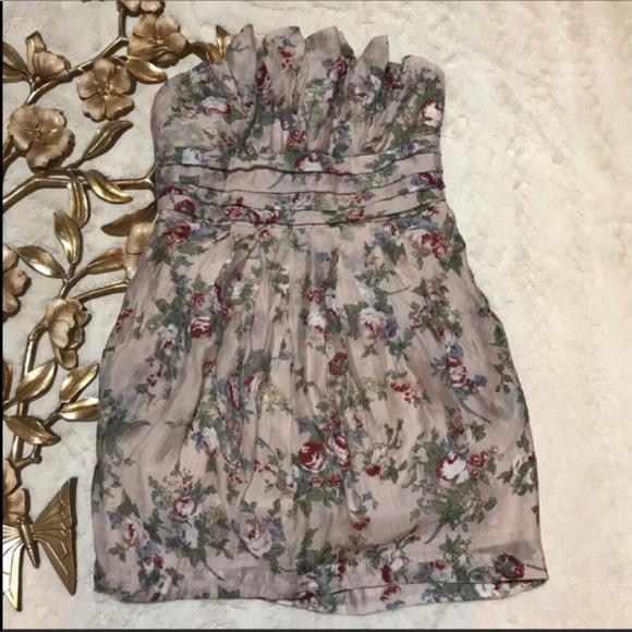 Strapless Floral Dress Size M Style 3380HAU - Picture 2 of 10